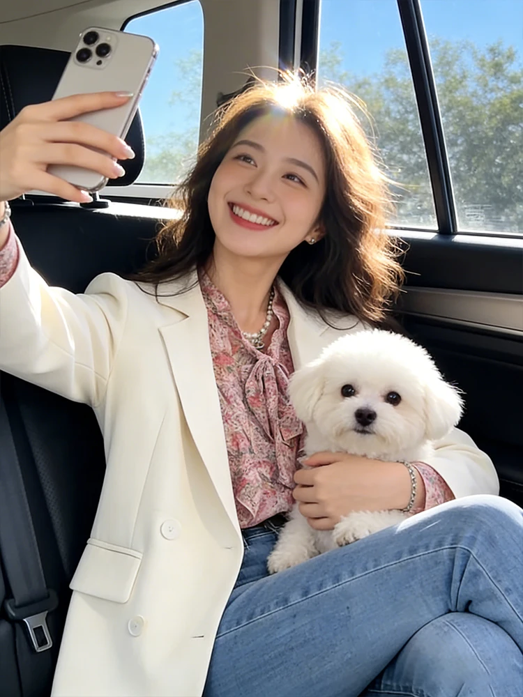 

Casual Ladylike Profional Design Women's Suit Jaet Spring 2026 New Sle Breathable Long Sve Single-breasted Coat