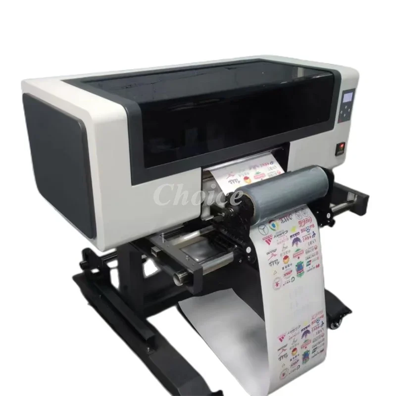 High Speed Digital Crystal Label UV DTF Printing Machine Printing Glass Plastic Leather UV Sticker Printer 3 Print head TX800