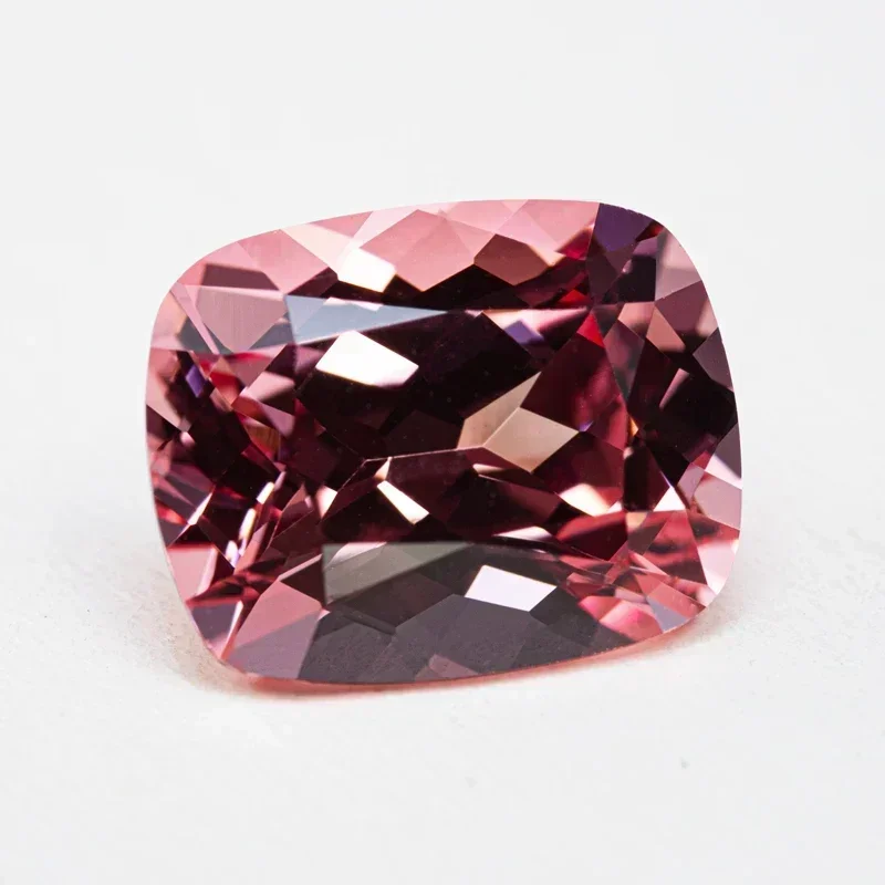 الجملة مختبر نمت Padparadscha الأحمر لوتس زهرة مستطيلة وسادة شكل VVS1 سحر DIY بها بنفسك لصنع المجوهرات تحديد AGL Cert