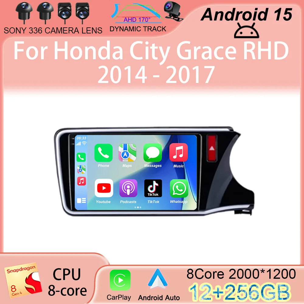 

10" Player Android 15 For Honda City Grace RHD 2014 2015 2016 2017 Car Head Unit Radio Stereo Multimedia GPS DVD Touch Screen