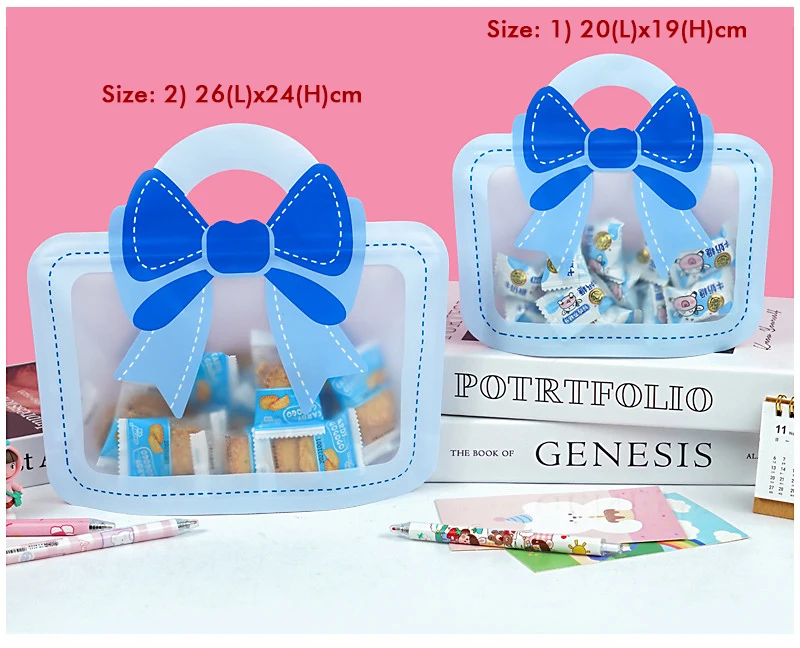 30 Stück Bogen-Snack-Verpackungsbeutel, tragbares Design, Kosmetik, Süßigkeiten, kleine Gegenstände, Aufbewahrung, selbstklebende Cartoon-Bogen, tragbare Geschenktüte – Detail 8