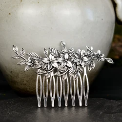 Vintage Woodland Forest Flower Leaf Haircomb Bridal Hairstick Goddness Hair Jewelry for gift