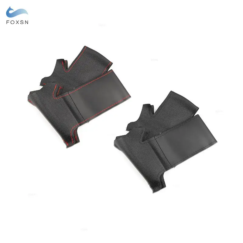Car Inner Steering Wheel Cover Perforated Leather Trim For Audi A2 8Z A3 8L Sportback 2000-2005 A4 B5 B6 A6 C5 A8 D2 S4 4-spoke - view 2