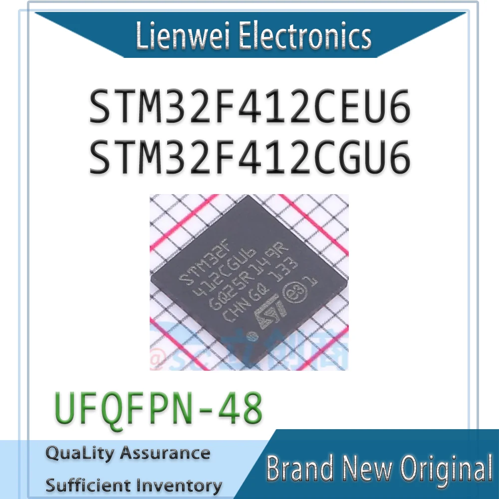 

100% New Original STM32F412 STM32F412CEU6 STM32F412CGU6 IC MCU Chipset UFQFPN-48