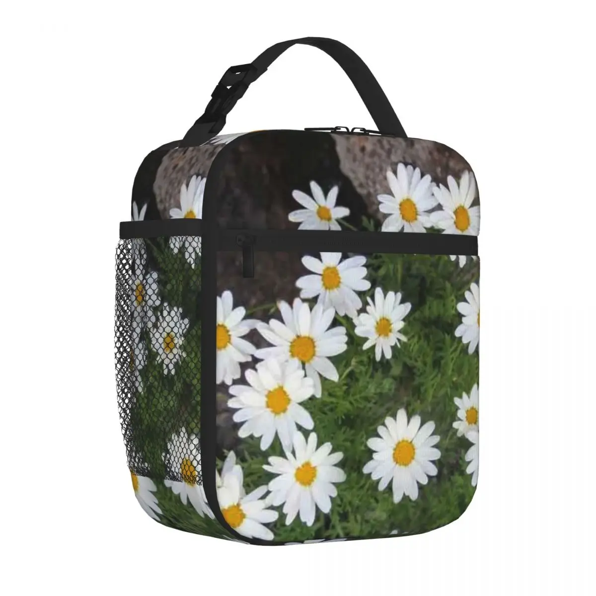 Bestselling Daisies On The Rocks Neutral Tone Bento Bag Bus Trip Large Lunch Bag