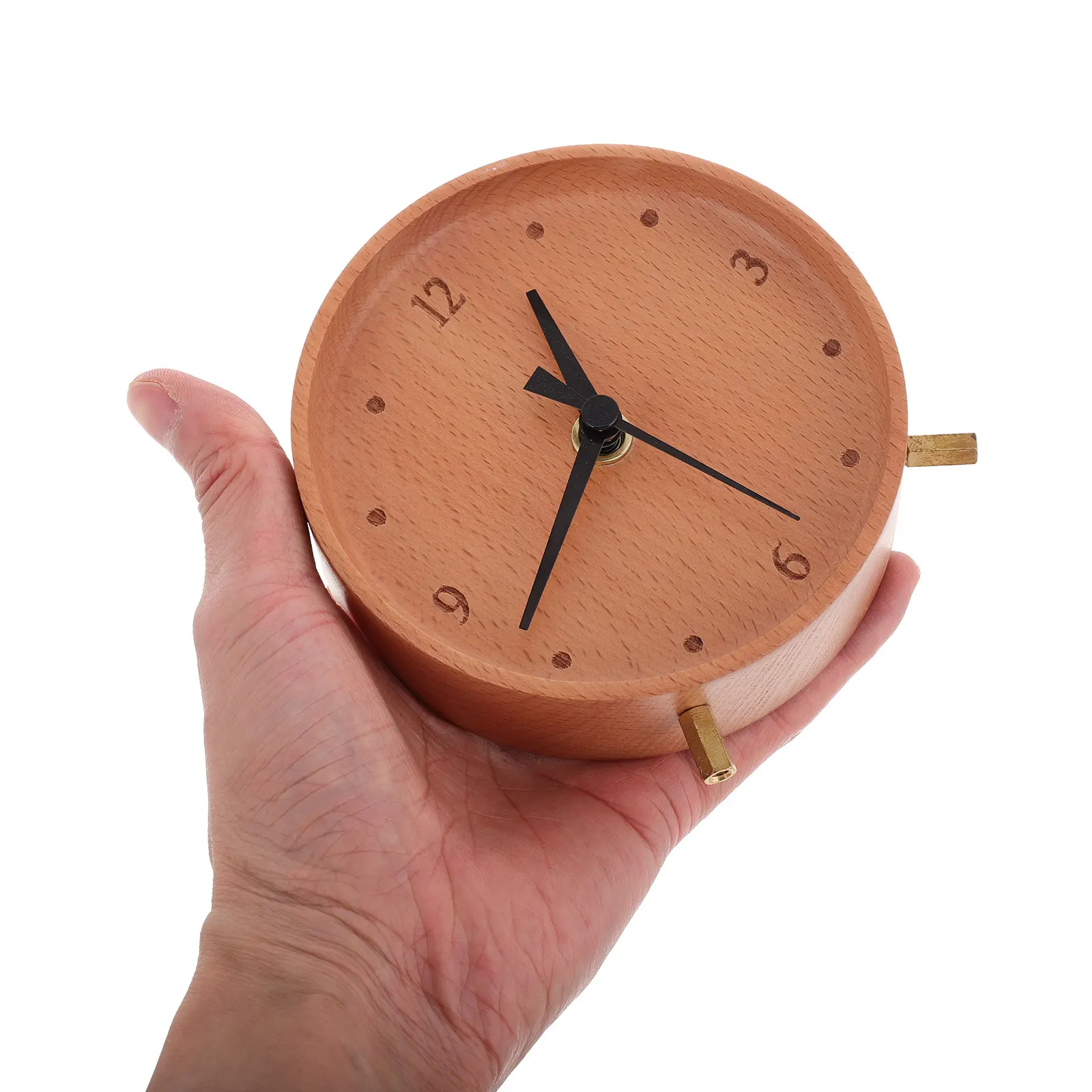 

Solid Wood Silent Clock Decorative Small Desk Table Clocks for Living Room Plastic
