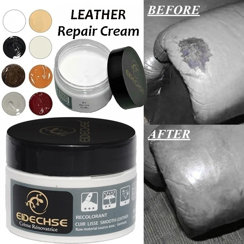 

Leather Cleaner Refurbishing Repair Cream Cleaner Kit for Car Seat Sofa Coats Shoes Holes Scratch Cracks Rips Restore Cleaning