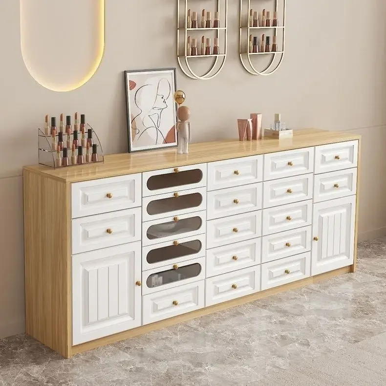 Professional Beauty Shop Display Cabinet Multi-layer Drawer Cabinet Nail Polish Storage Nail Shop Cosmetics Solutions Cross-bord