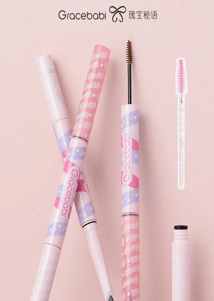 Gracebabi Eyebrow Pencil Eyebrow 2-In-1 Blade Brush Dual Head Dual Effect Three-Dimensional Waterproof