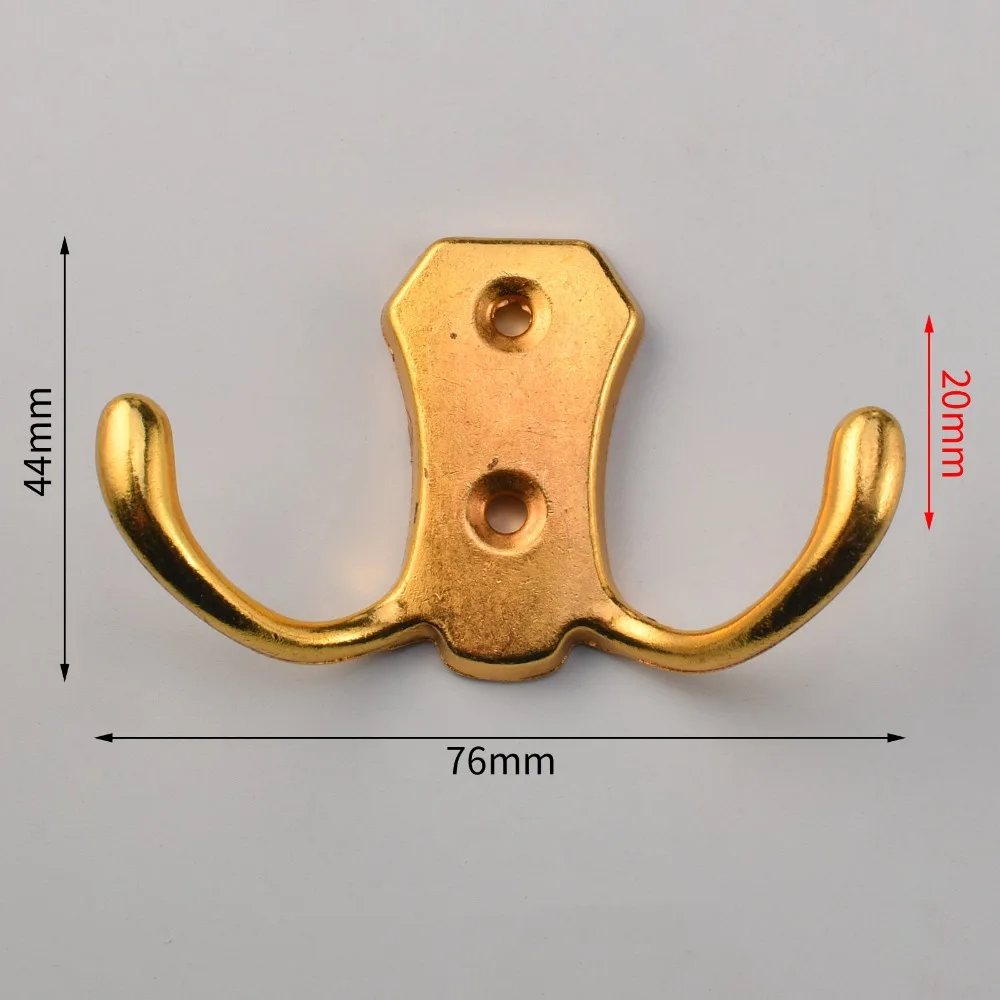 3PCS Zinc Alloy Double Hook Antique Finish European Style Metal Coat Hook Double Prong Sturdy Fitting Room Hook Fitting Room