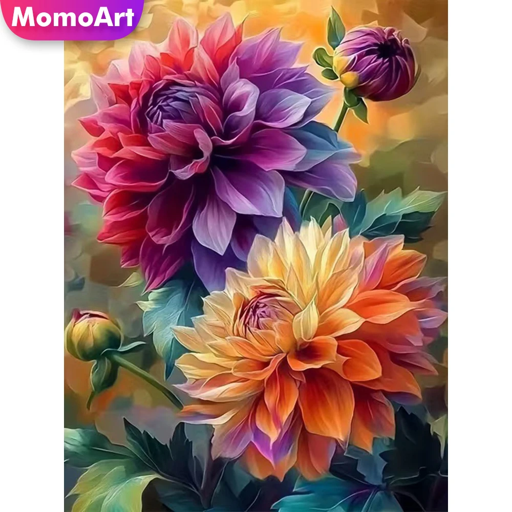 Momoart 5D DIY Diamant-Stickerei Blumenmuster Vollquadratisch Rund Diamant-Mosaik Nadelarbeit-Set Gemälde Neuerscheinung Kindergeschenk