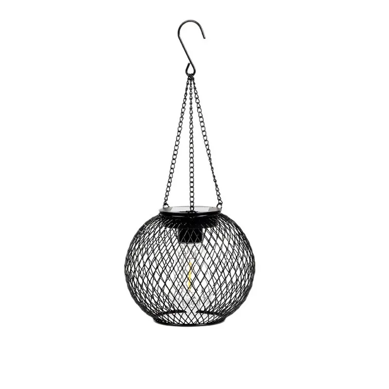 Solar Powered LED Hanging Lantern Lights Waterproof Iron Outdoor Decorative Lamp Dusk to Dawn Sensor for Garden Patio Porch Yard