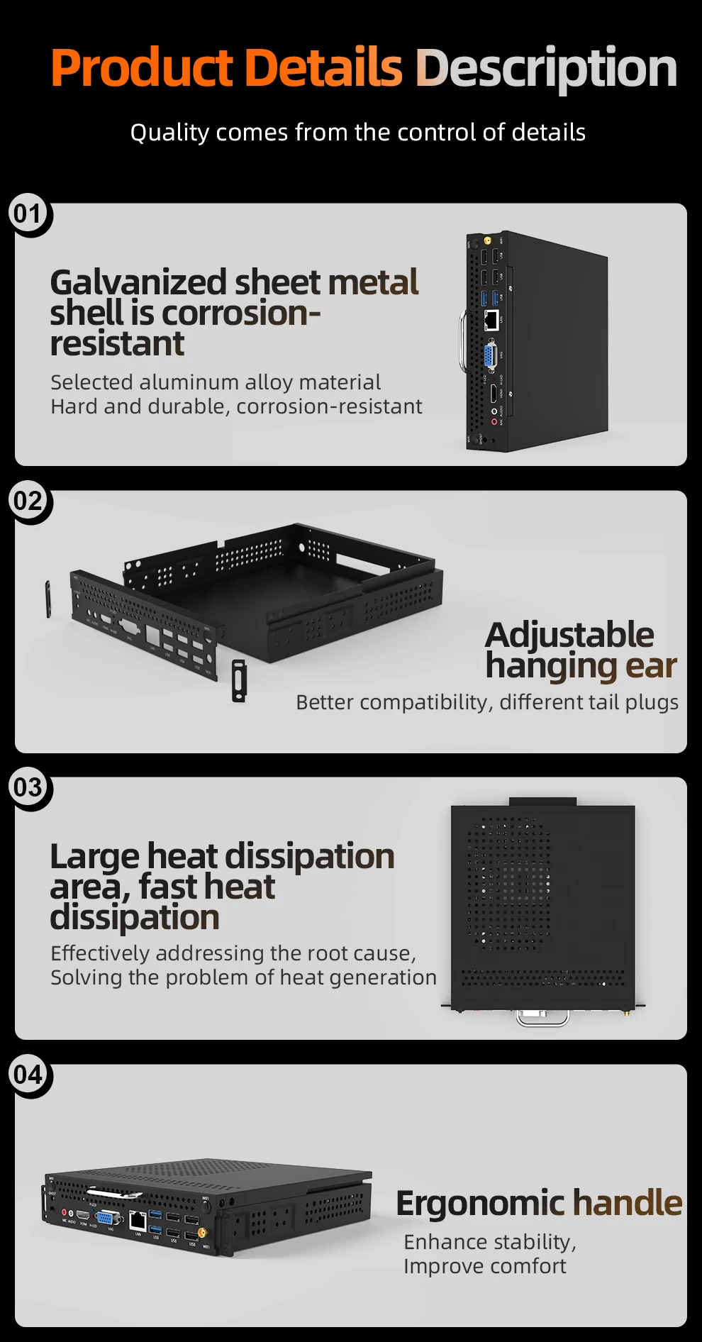 JINGSHA OPS i7 Mini PC Intel Celeron I7-4702MQ CPU Window11 8 GB RAM 256 GB ROM Dual-Band WiFi VGA Mini computer portatile BT4.2