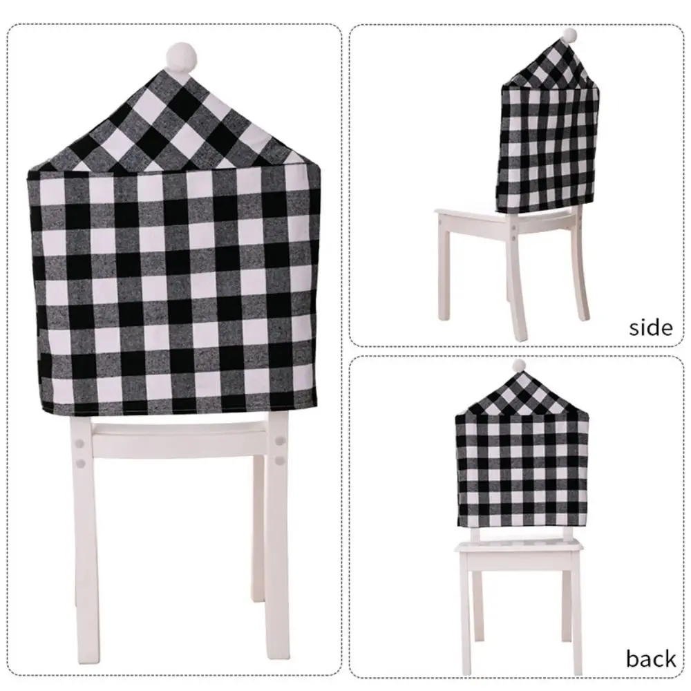 Simple Lattice Christmas Chair Cover Stretch Removable Xmas Dinner Chair Seat Cover Soft Christmas Table Decor New Year Supplies