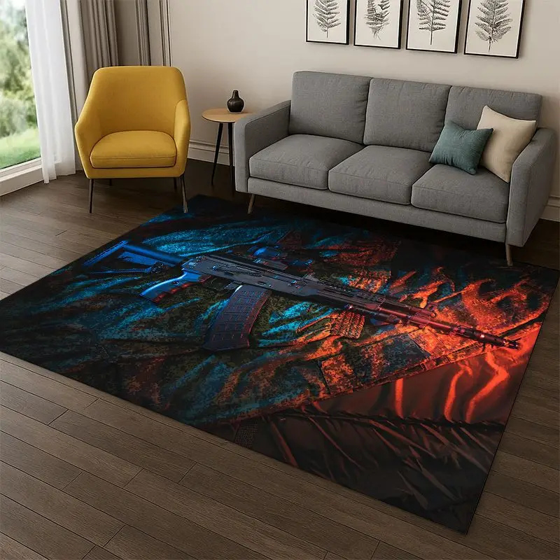 Gun Pistol Ammunition Bullet Cartridge Carpet Rug for Bedroom Living Room Sofa Playroom Doormat Home Decor,Area Rug Non-slip