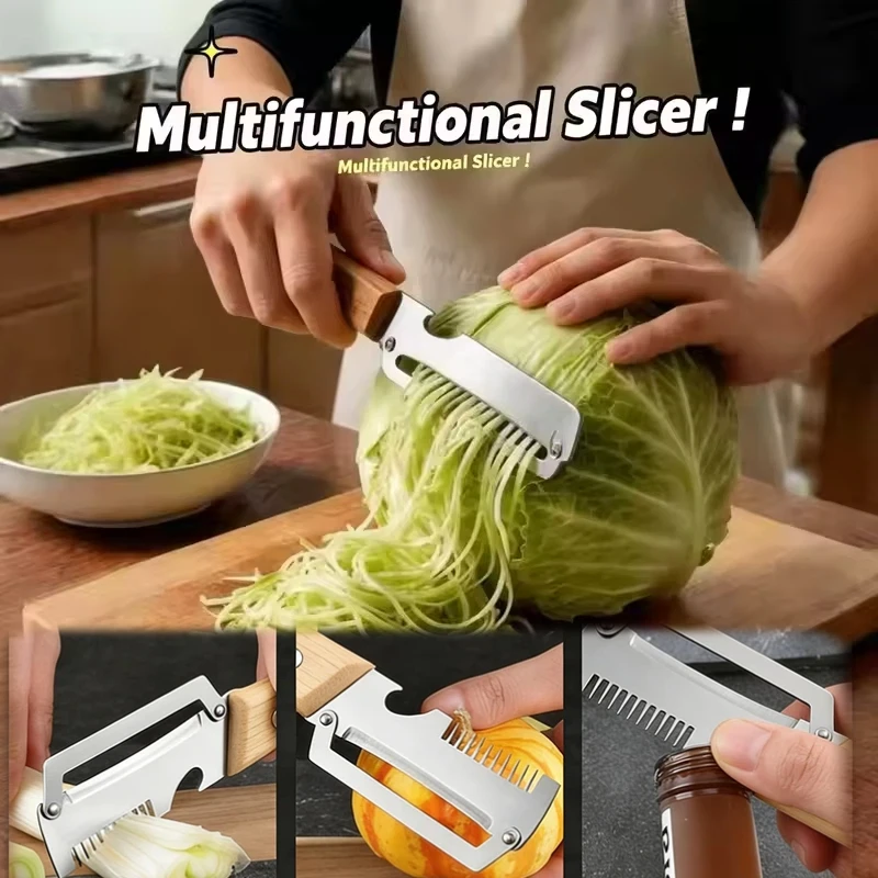 2026 New Paring Knife Ergonomic Wood Handle Knife Stainless Steel Vegetable Peeler With Wooden Handle 2-in-1 Fruit Potato Peeler