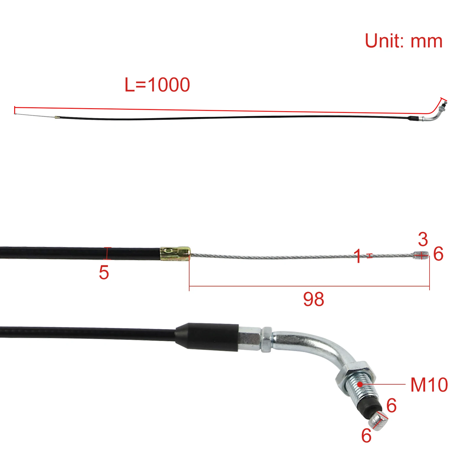 Throttle Cable For 50cc 70cc 90cc 110cc 125cc Honda XR50 XR TRAIL 90 C70 CT90 ST90 SDG SSR Dirt Pit Bike
