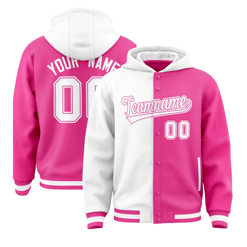 

Custom Split Hoodie for Unisex Personalized Pullover Loose Sweatshirt Stitched Team Name And Number