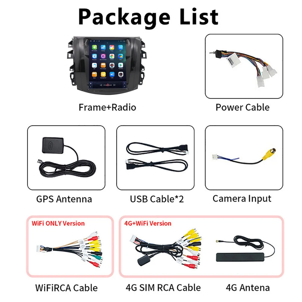 Android 2 Din 8 Core 4G Lte Tesla Vertical Screen Car Radio for Nissian Navara NP300 Terra 2014-2019 Car Stereo 9.7 Inch
