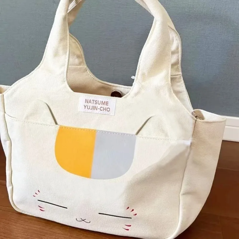 

Natsume's Book of Friends Canvas Handbags Women Cute Madara Anime Tote Female Casual Commuter Shoulder Bags Large Shopping Bag