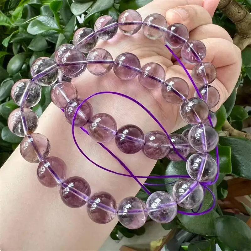 

12MM Natural Amethyst Bracelet Crystal Healing Fengshui Round Bead Women Men Fine Jewelry Holiday Gift 1PCS