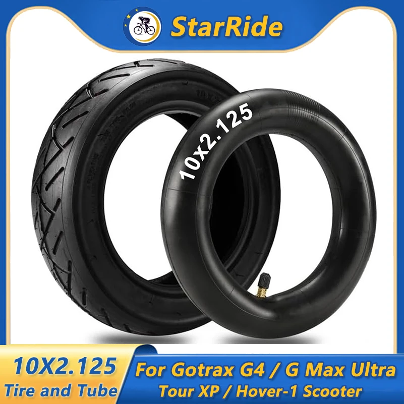 

Комплект из внутренней камеры и внешней шины 10X2.125 для самокатов Gotrax G4/G Max Ultra/Tour Xp/hover-1, запчасти для самокатов, шина 10*2.125 с прямым вентилем