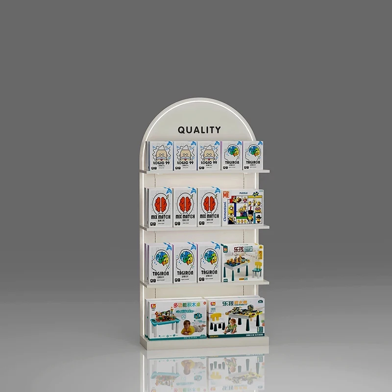 custom.Display Rack Featuring Curved High Cabinet Kids Toy Shop Clothes Interior Design Display Shelves