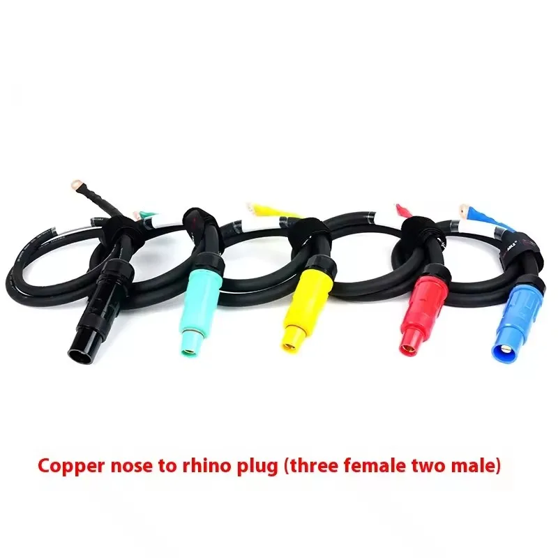 1Set 1 Core Stage Power Main Cable 400A Waterproof Rhino Plug To Bare Copper Ring Terminal For Stage Power Distribution