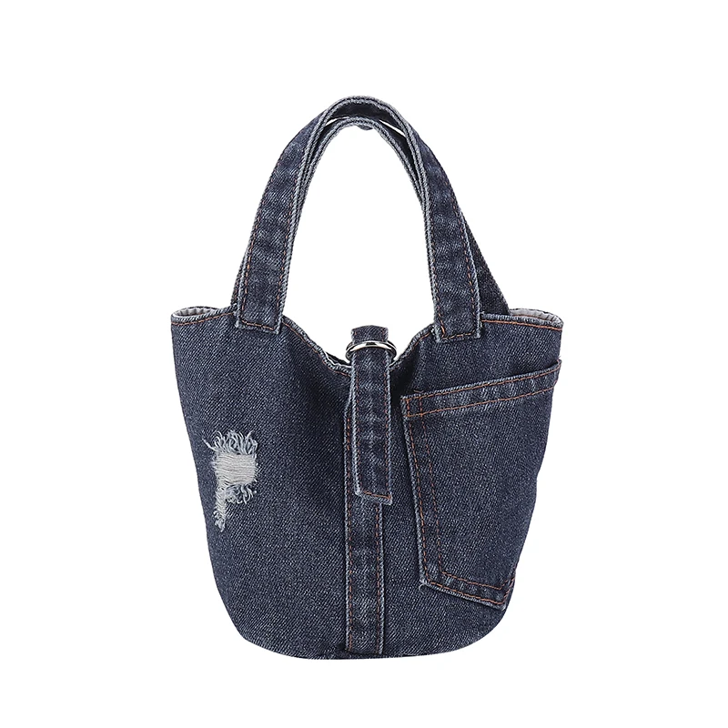 Denim Emmer Top-Handvat Tassen Interieur Compartiment Dames Tassen Te Koop 2024 Massief Schoudertassen Naaigaren Bolsas De Ombro