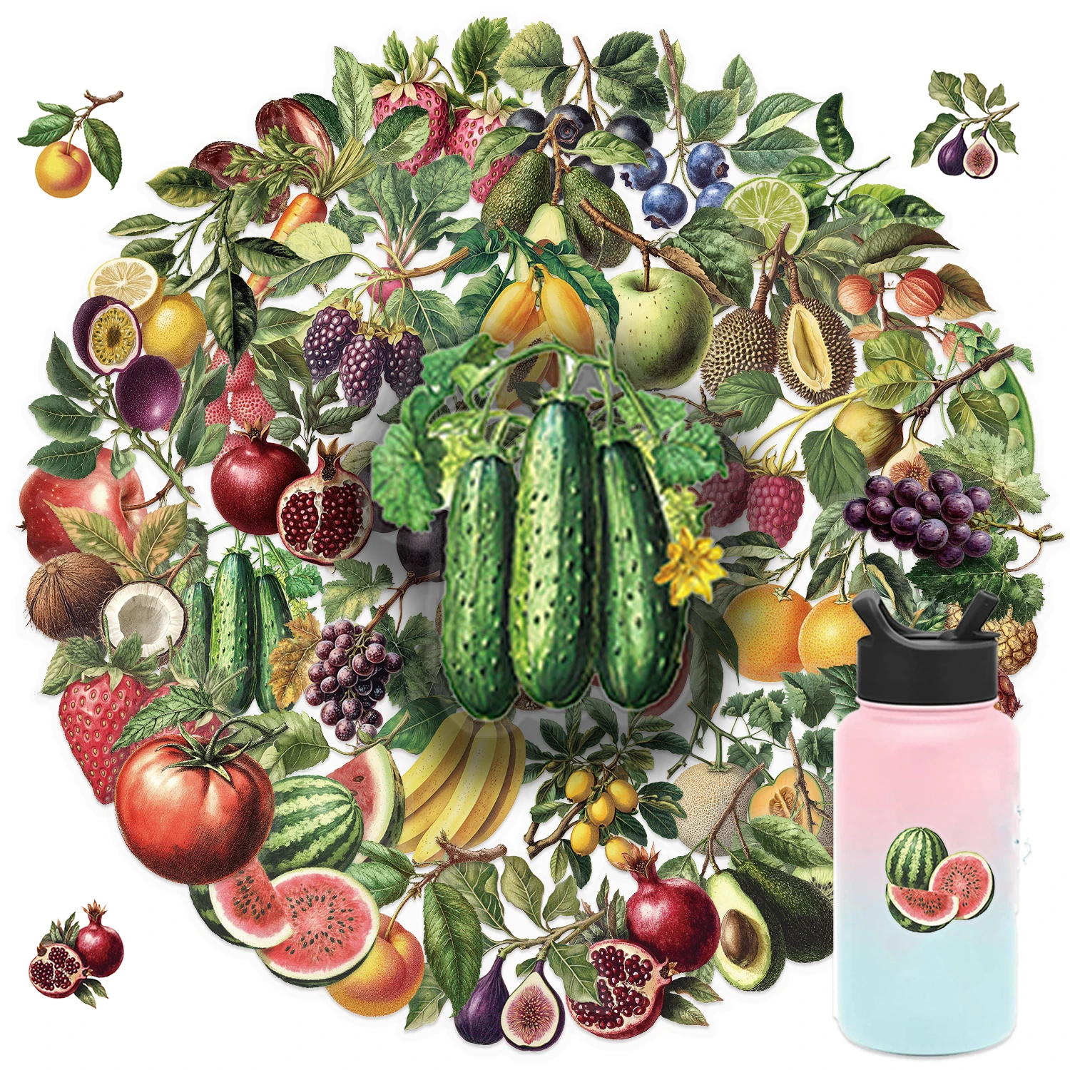 50Pcs Retro Fruit S…