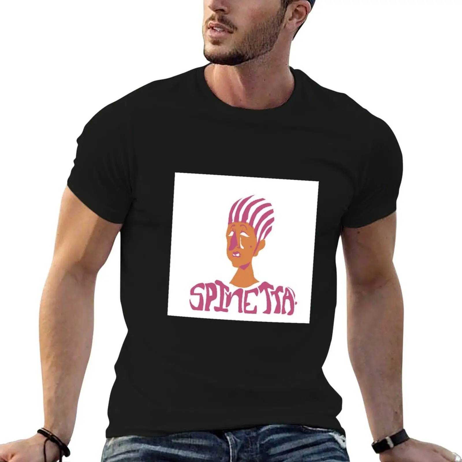 Camiseta Spinetta Almond, camisetas estampadas para hombre, camisetas gráficas divertidas para hombre