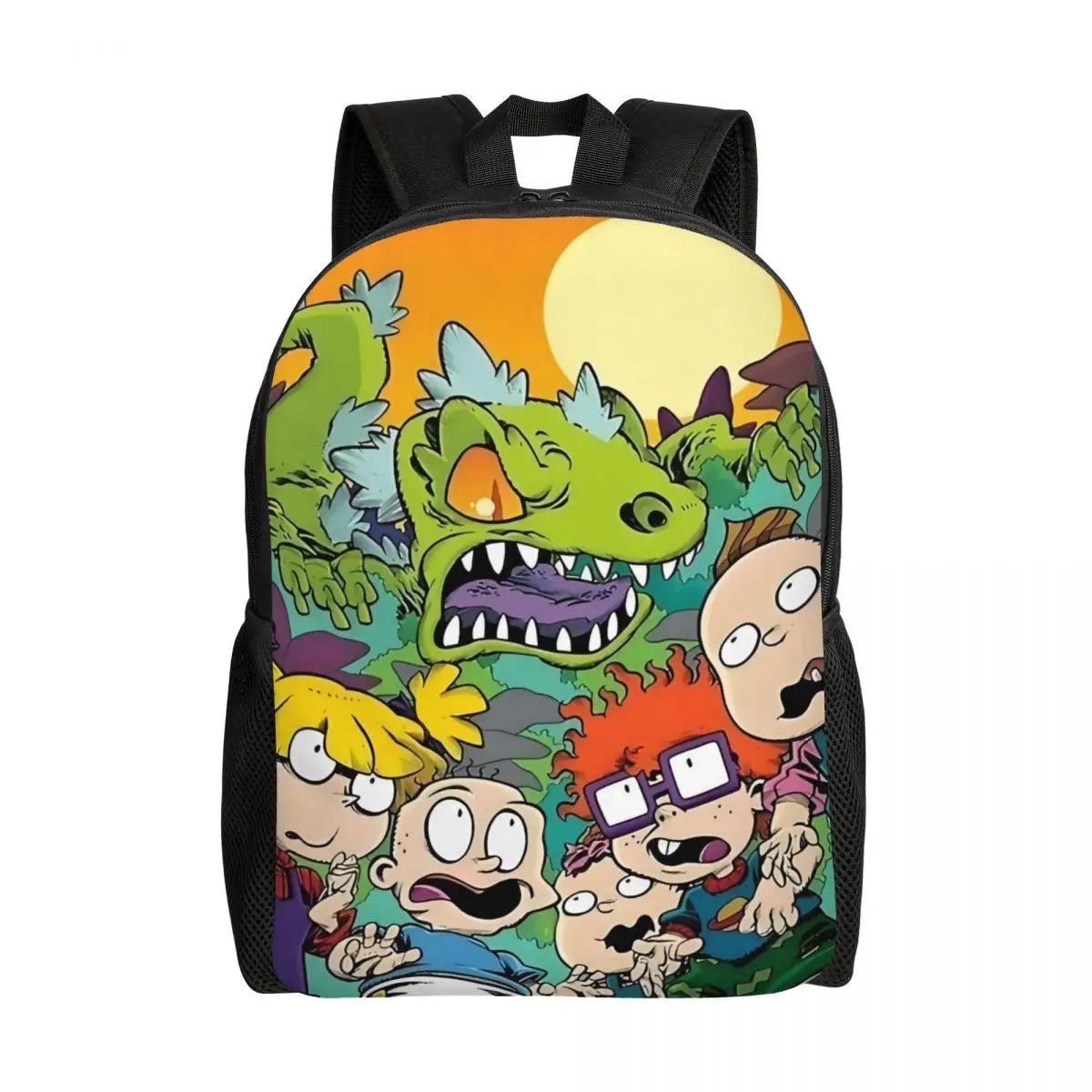 

Custom Reptar Vs R-Rugrats Backpack for Men Women College School Student Bookbag Fits 15 Inch Laptop Setting Sun Bags