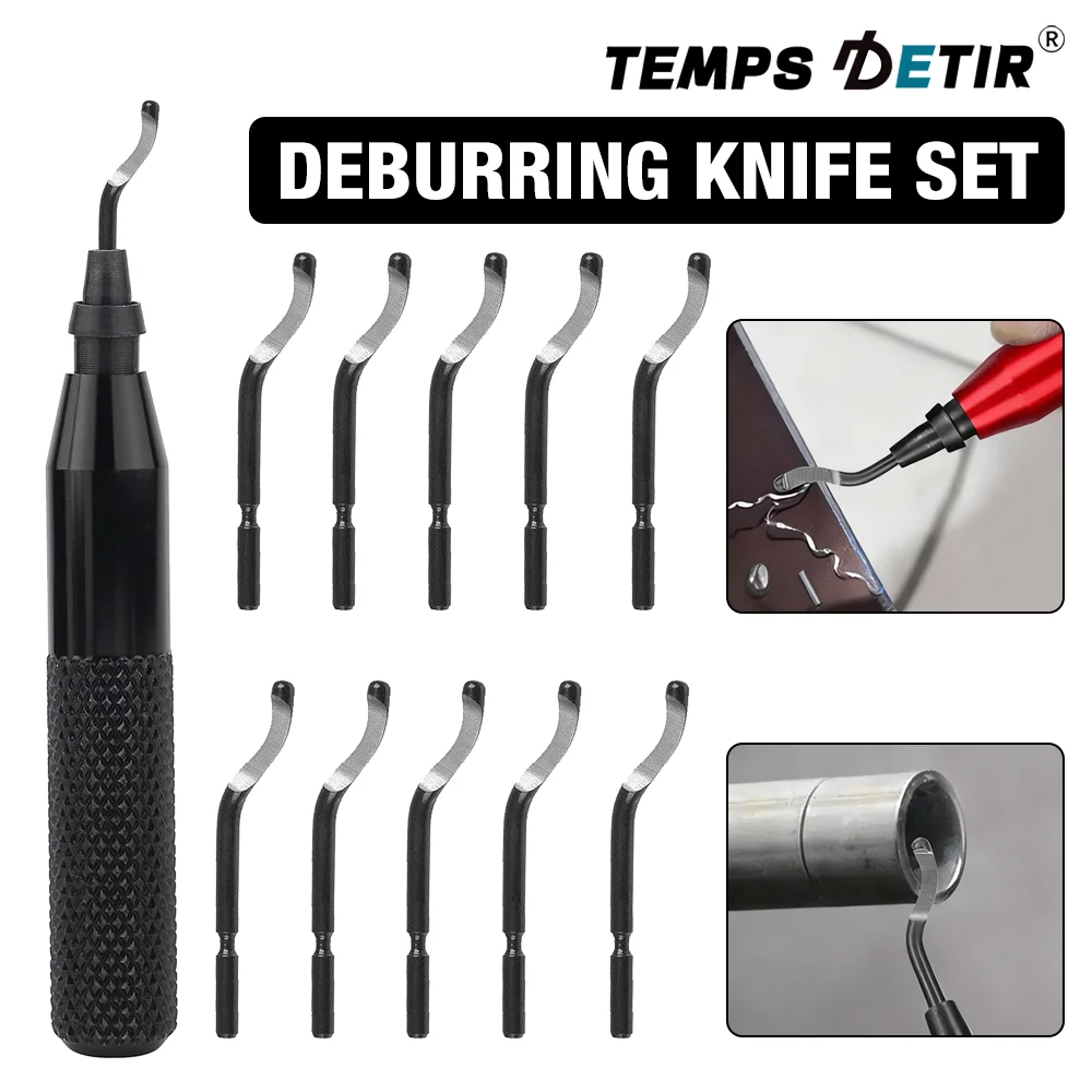 

Manual Deburring Tool Kit, Including 10 Spare Blades, For Deburring And Trimming Wood, Plastic, Aluminum, Copper, And Steel