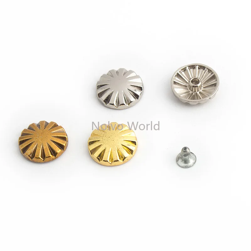 50/300/500PCS Old gold Sunflower Metal Star Stud Rivet Spike Punk Screw For Purse Bags Shoes DIY Decorated Garment Accessories