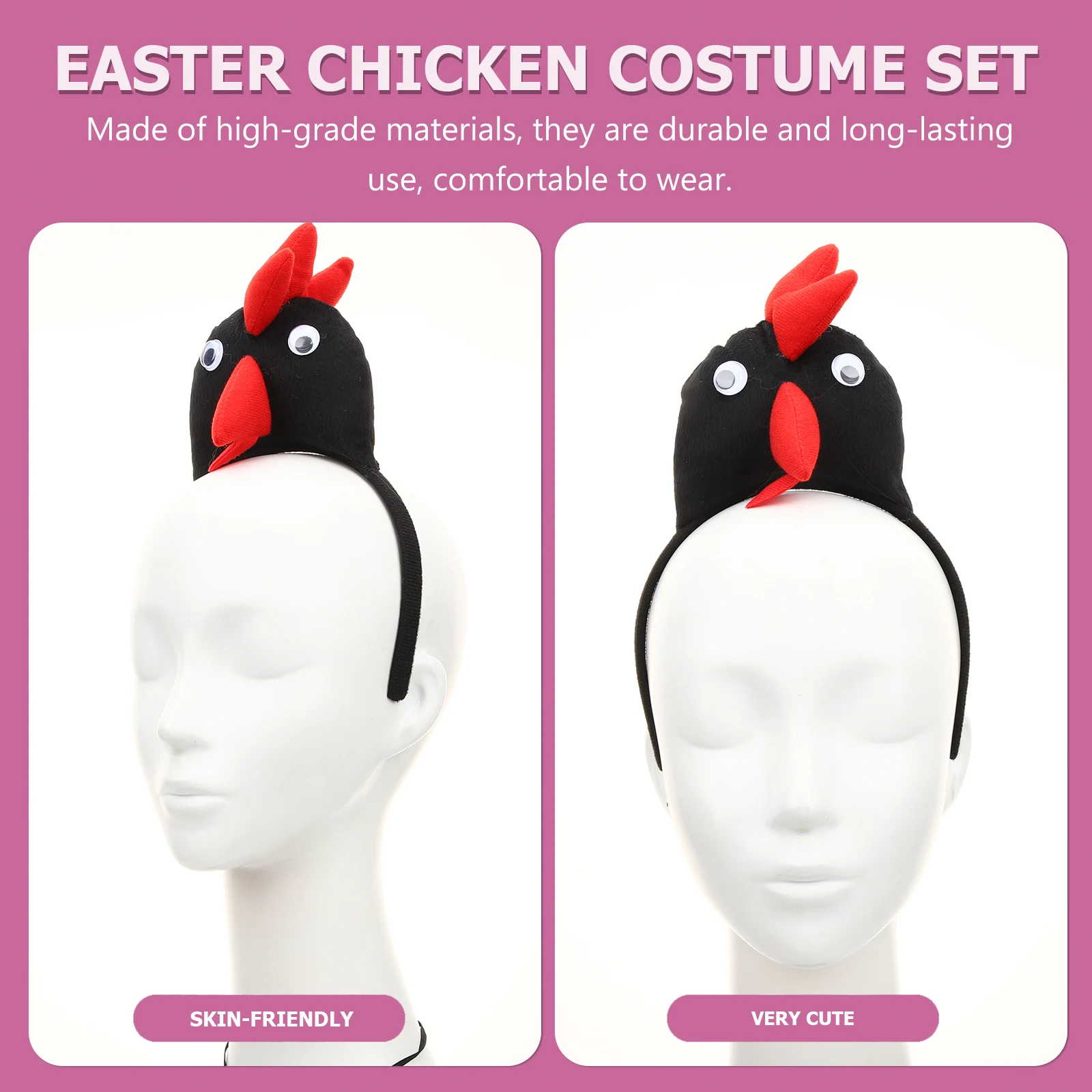 

Easter Chicken Set Festive Bow Tie Animal Headb Props Kids Party Favor Halloween Accessories Hairb Bow Tie Cosplay