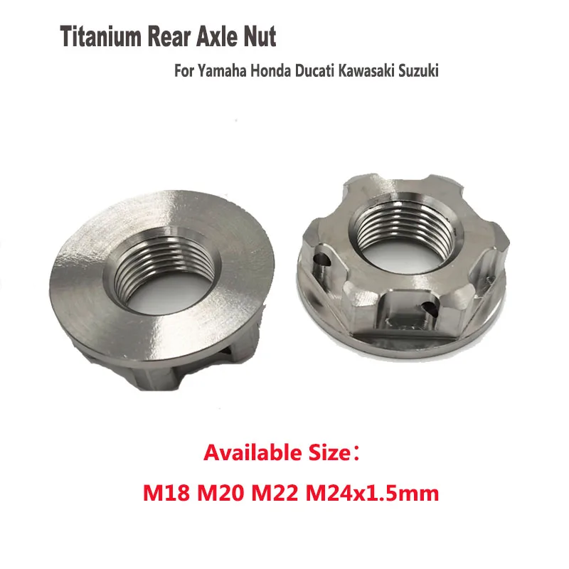 

Titanium M18 M20 M22 M24x1.5mm Hex Flange Nuts For Suzuki GSXR750 GSXR600 2011-2017 GSR600 2006-26 RMZ450 2010-26 Rear Axle Nut