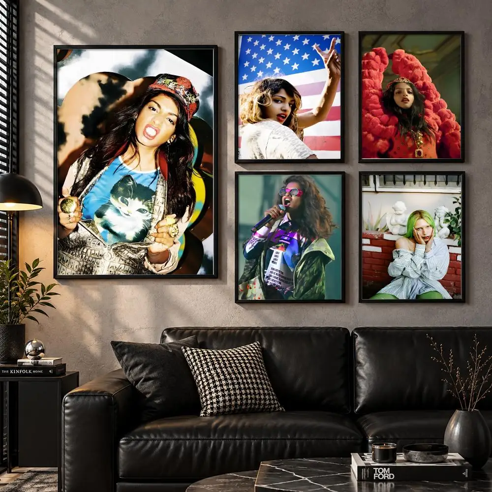 Mathangi Maya Arulpragasam M.I.A. Rap Singer Global Pop Beats Poster Aesthetic Unframed Wall Prints for Bedroom & Living Room