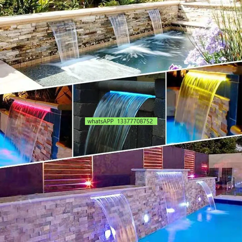 Stainless Steel Waterfall Outlet Low Voltage Led Light Bar Rockery Water Light Bar Water Wall Landscape Special Landscape Lamp