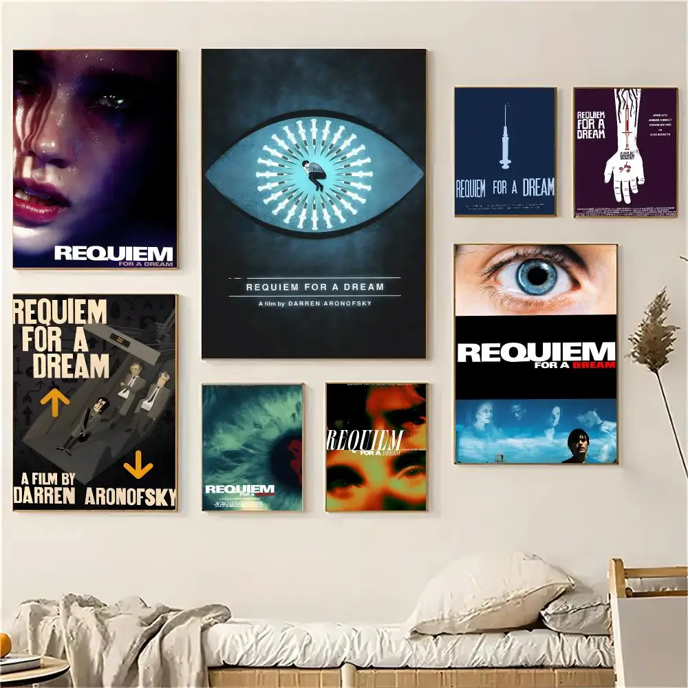 Requiem for a Dream Poster Self-adhesive Living Room Bedroom Party Bar Decor Moisture-proof Fade-resistant HD