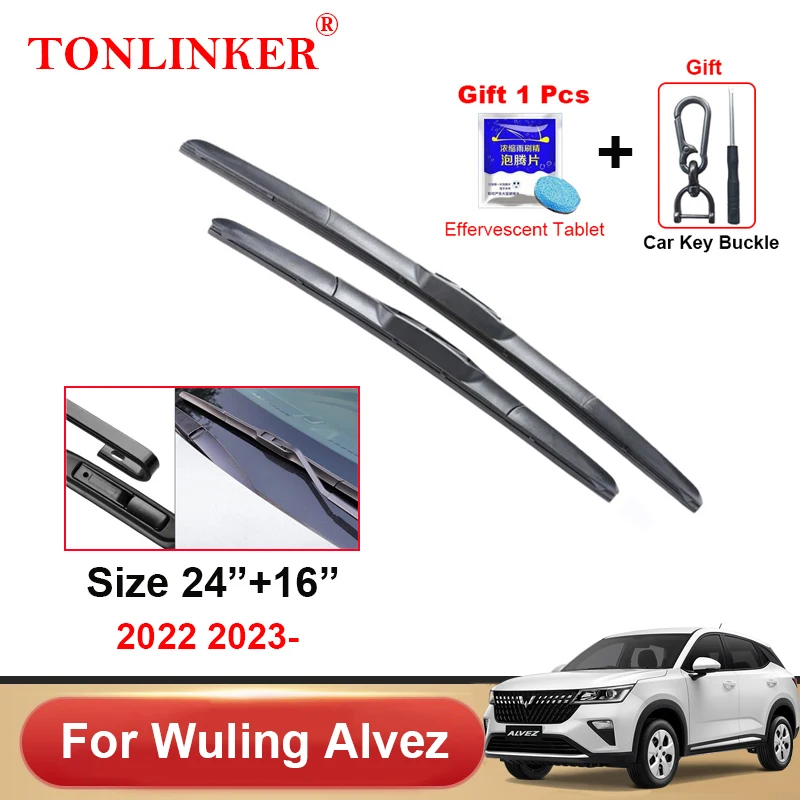 

TONLINKER Car Wiper Blades For Wuling Alvez Suv 2022 2023 SE CE EX 1.5T Car Accessories Front Windscreen Blade Wiper Auto Goods