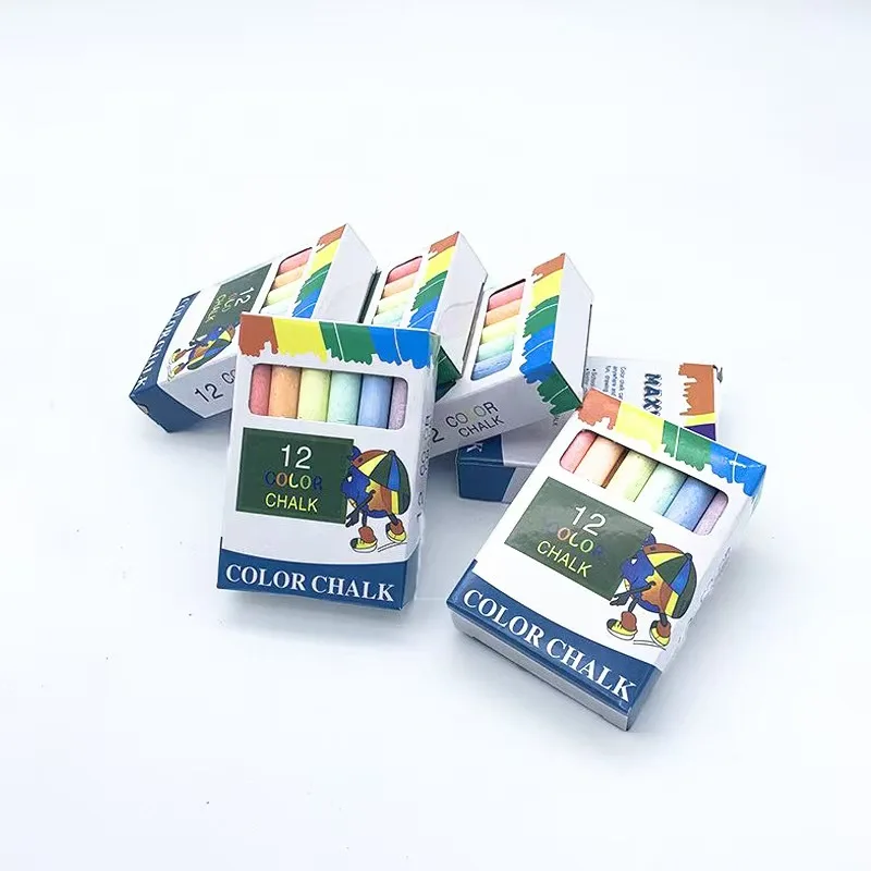 12Pcs/Box Teaching Color Non-dust Healthy Chalk Children's Drawing Board Professional Matching Chalks Wholesale School Supplies image 2