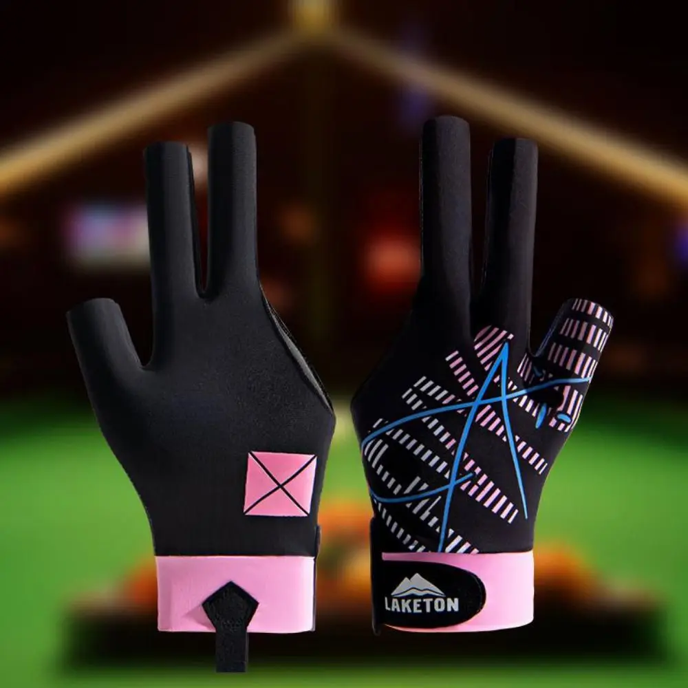 

Бильярдные перчатки с тремя пальцами для левой руки, износостойкие легкие перчатки для снукера, дышащие мужские перчатки с тремя вырезами для левой руки