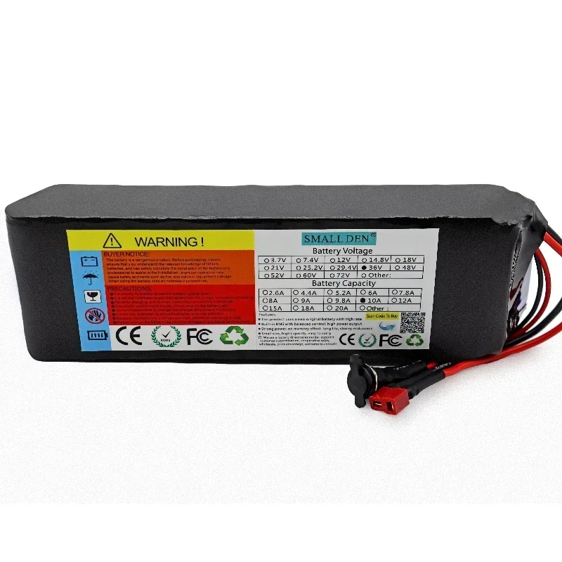 21700 10S2P 36V 10A rechargeable lithium battery built-in 15A bms for Spare batteries, power tools etc + 42V 2A Charger