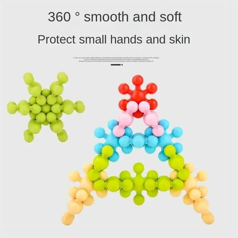 

3D Plum Blossom Building Blocks Kids Puzzle Building Blocks Chroma Building Blocks Toys DIY Puzzle Early Education Toys Gift