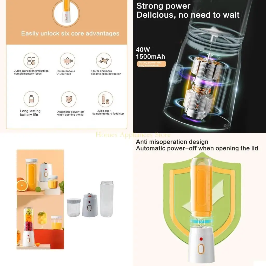D0ABエレクトリックジューサーカップポータブルエレクトリックスモールジューサーブレンダーポータブルジューサー