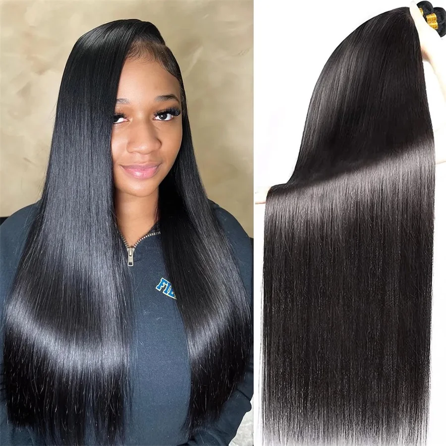 

Cuticle Aligned Peruvian Straight Human Hair Bundles Remy Hair Extensions 1/3/4 Bundles Virgin Hair Weave 14-30 Inch