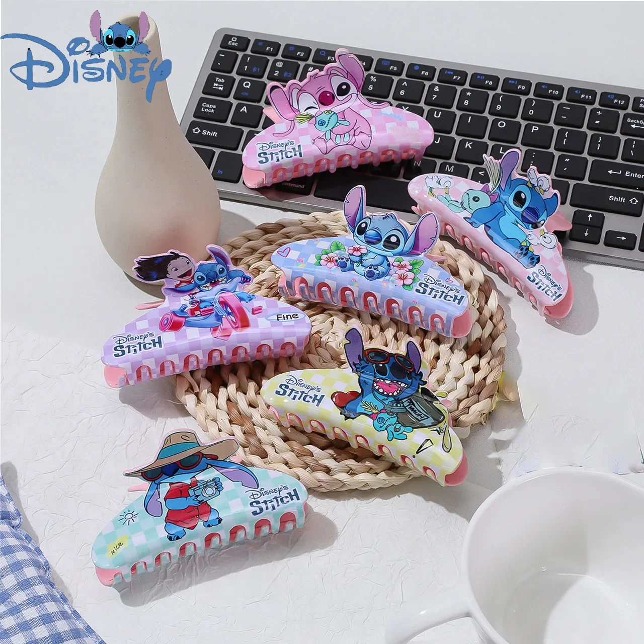 Fashion Disney Stitch Hairpin for Girls Anime Lilo & Stitch Acrylic Hairpin Women Halloween Cosplay Party Accessories Gift