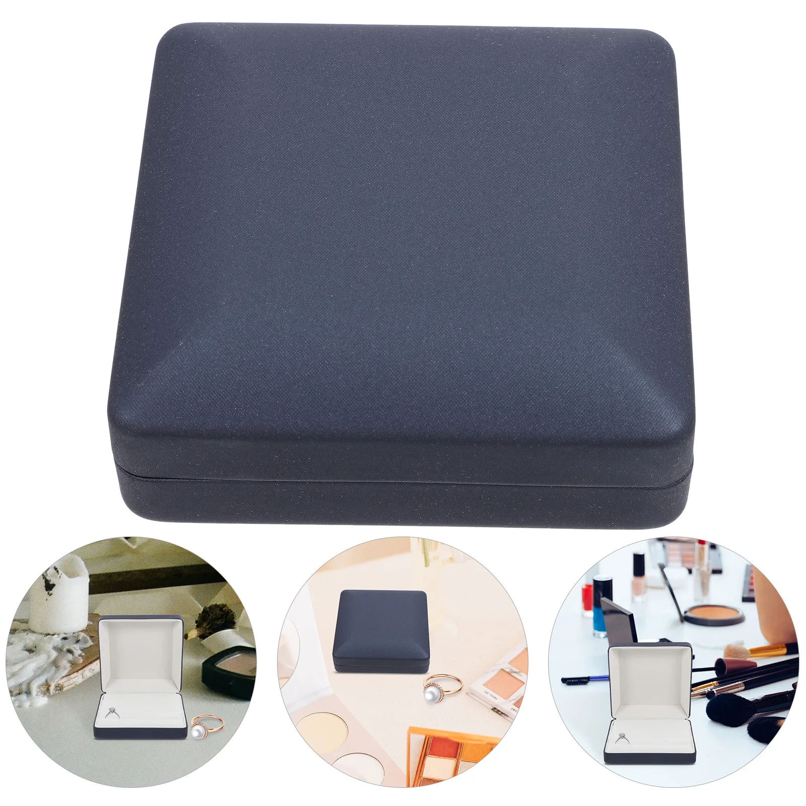 صندوق منظم حلقي صغير من البولي يوريثان منظم مجوهرات السفر المحمول حلقات مدمجة للتخزين صندوق خاتم من البولي يوريثان #4