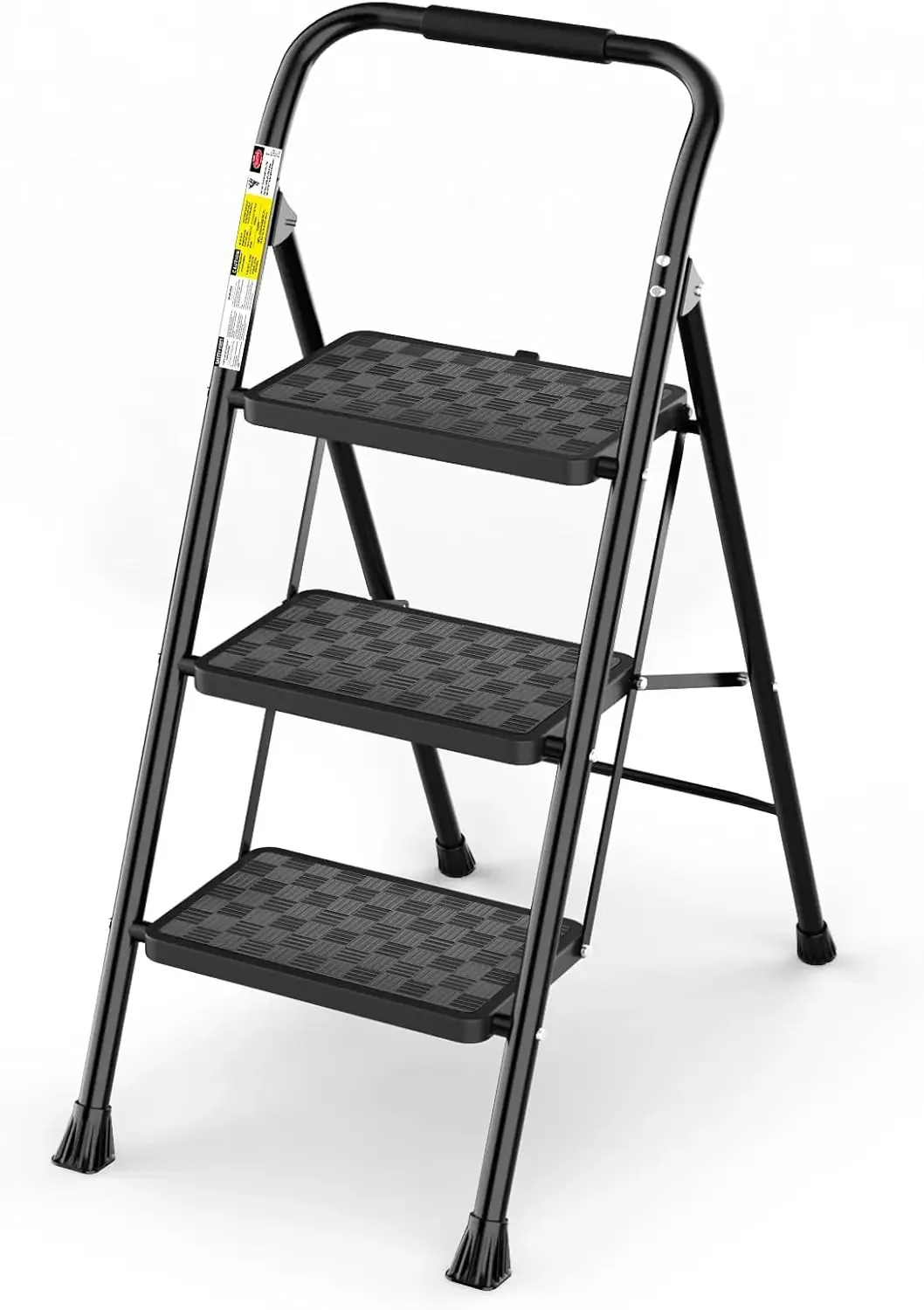 

3 Step Stool for Adults, Ladder Folding with Cushioned Handle Wide Pedal