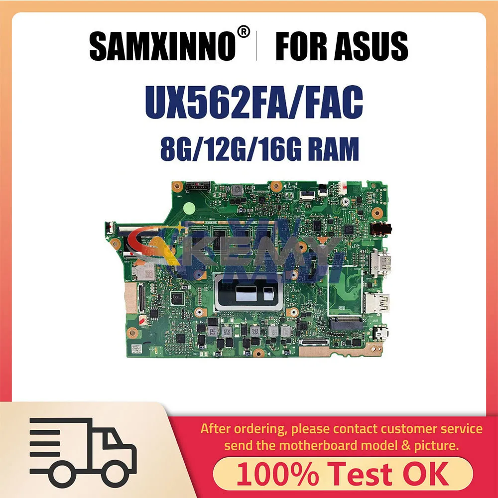 

Laptop Motherboard For ASUS ZenBook UX562FAC UX562F UX562FA Q526FA Q526FAC Notebook Mainboard I5 I7 CPU 8G 12G 16G RAM